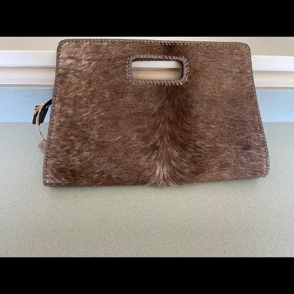 Origenes by David Luna taupe cowhide artisan handbag